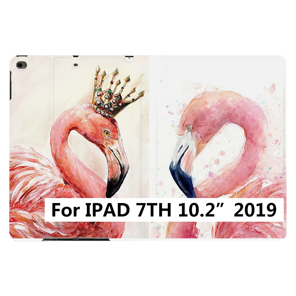 iPad 7th 10.2 2019 Пара Фламинго король queen из искусственной кожи Стенд Смарт чехол Обложка для iPad Air 1 2 3 9," 5 6 7th 10,2" 10," PRO Mini 4 5 - Цвет: iPad 7th 10.2 2019