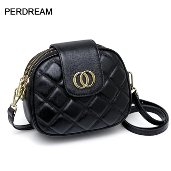

Genuine leather female bag simple fashion multi-layer first layer cowhide ladies bag one shoulder messenger small square bag