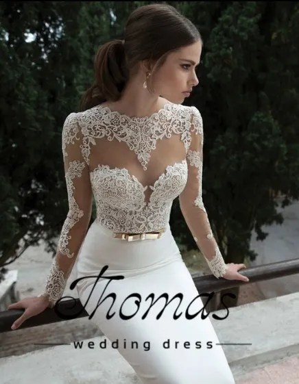 Robe de soiree белый длинный рукав Горячая сексуальная открытая спина vestido de festa свадебное платье с аппликацией платья для матери невесты