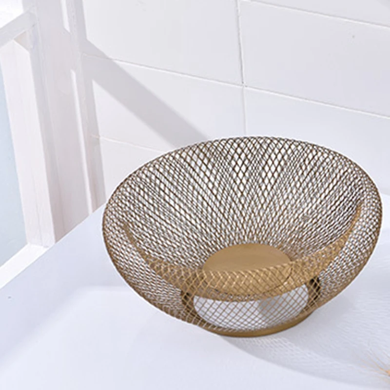 Wrought Iron Fruit Basket Double Layer Nordic Style Dried Fruit Candy Storage Plate Innovative Food Tray Desktop Decoration