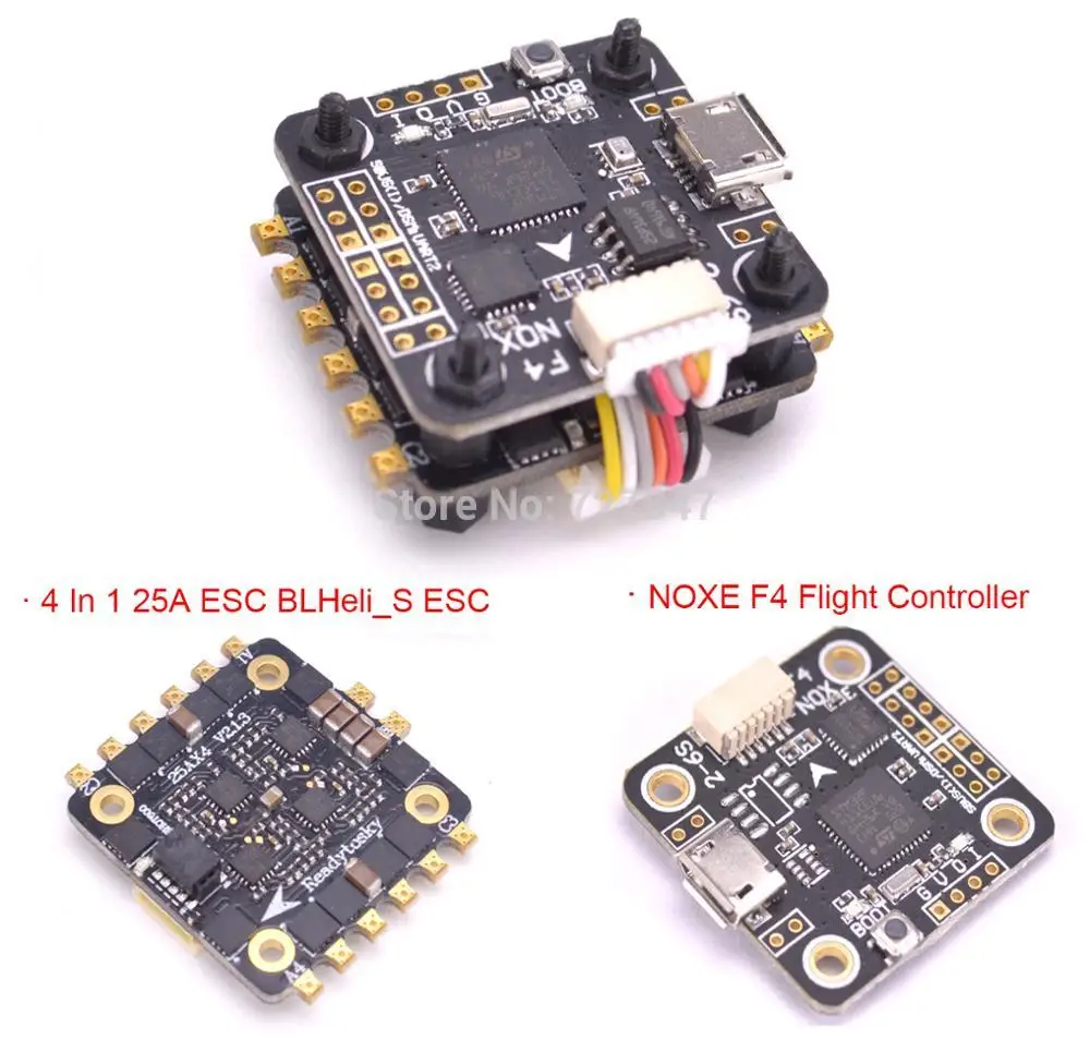 

NOXE F4 Flight Controller Board MPU6000 Sensor + 25A 4 in 1 Built-in 5V 1A BEC ESC Support Dshot For FPV RC Drone