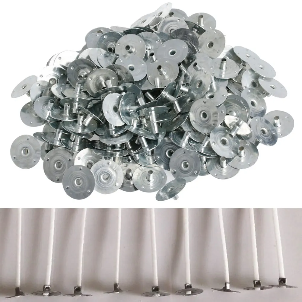 100200PcsCandleWickMetalSustainerWickTabsSilverForCandle