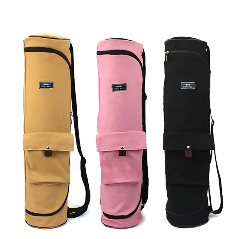 Large Capacity Canvas Yoga Mat Bag Multifunction Women's Sports Bag