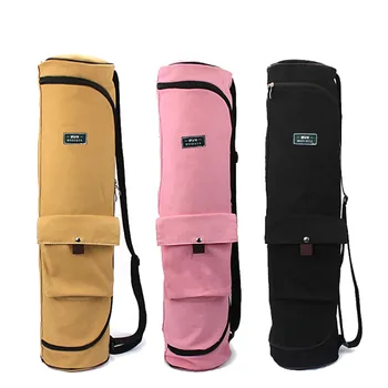 

Large Capacity Canvas Yoga Mat Bag Multifunction Women's Sports Bag Double Zipper Men Fitness Gym Backpack Pilate Storage Pocket