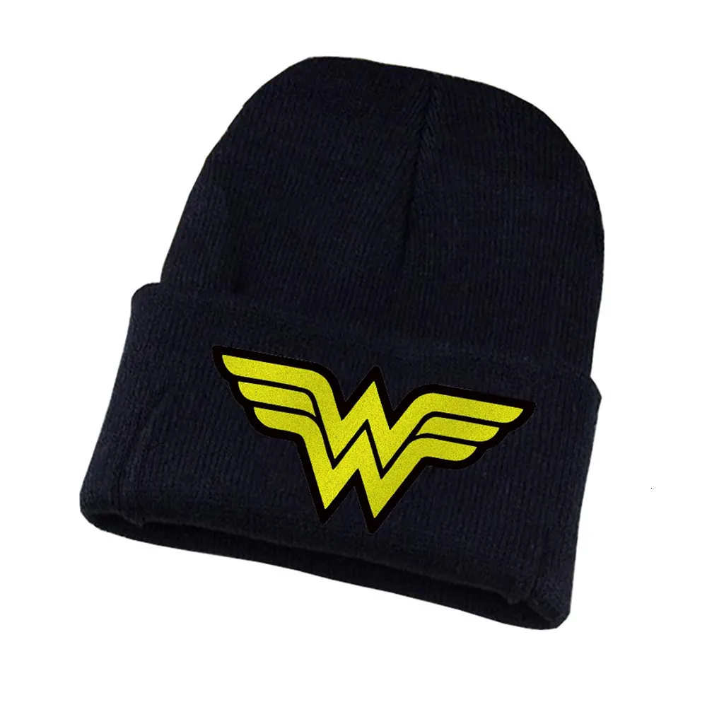 21 Аниме Wonder Woman вязаная шапка для косплея унисекс с принтом для Взрослых Повседневная хлопковая шапка для подростков зимняя вязаная шапка - Цвет: 21