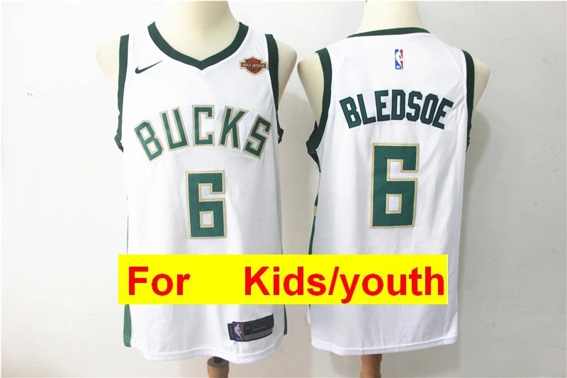 Бежевый Баскетбольные майки Milwaukee Giannis Antetokounmpo Eric Bledsoe - Цвет: Бежевый