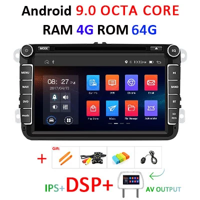 9.0 4G 64G DSP AVOUT Android 9,0 DSP ips 64G 2 DIN dvd-плеер для быстрого Yeti VW passat b6 polo tiguan Seat Altea Toledo BORA golf 4 5 6 радио gps PC - Цвет: 9.0 4G 64G DSP AVOUT
