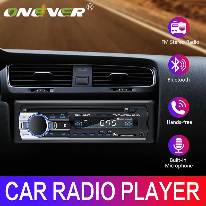 Автомобильный мультимедийный плеер Onever 12 В Bluetooth Авторадио FM Aux вход USB 1