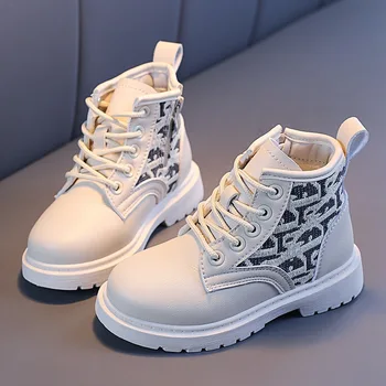 

Children Snow Boots 2020 Autumn Winter Cotton Shoes Boys Girls Waterproof Non-slip Ankle Boots Letter Kids Leather Boots Fashion