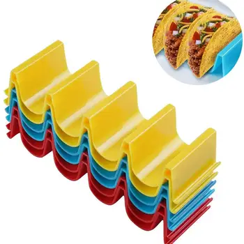 

6PCS Taco Holder Stand Innovative Colorful Taco Rack 24 Tacos Holding Plate for Making Delicious Tacos