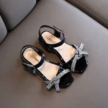 

Yoliyolei 1 Pair Baby Girls Single Shoes With Rhinestone Non-Slip Flat heel Autumn Birthday Party PU Leather Princess Shoes