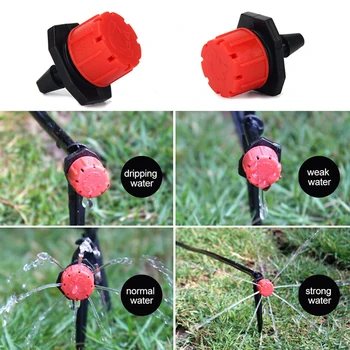 

Adjustable Micro Drip Irrigation System Watering Sprinklers Anti-clogging Emitter Dripper 1/4" Barb Watering Tools 100Pcs/pack
