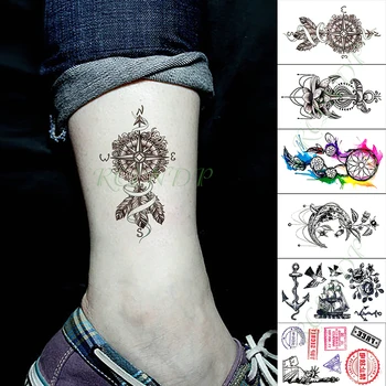 

Waterproof Temporary Tattoo Sticker compass anchor postmark sailboat tatto flash tatoo fake tattoos for kids men women