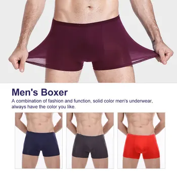 

1Pcs Solid Color Classic Bamboo Comfortable Breathable Sexy Men Underwear Boxer Shorts Summer Hot Sale Cool Soft Underpants