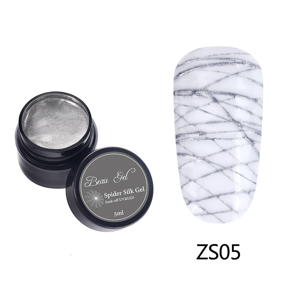 ZS05 Beau гель, 5 мл, гель для рисования проволокой, лак для ногтей, лак для ногтей, шелковая краска, лак для ногтей, креативный Гель-лак для ногтей - Цвет: ZS05