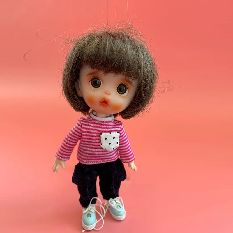 2 only coat Ob11 одежда для малышей футболка с длинными рукавами 1/12 BJD куртка с карманами GSC простая глиняная голова Кукла Одежда Пальто куклы аксессуары - Цвет: 2 only coat