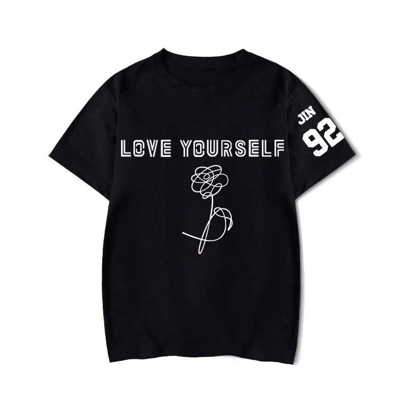 Rap Monster Джин SUGA J-HOPE JIMIN V Юнга Кук футболка LOVE YOURSELF слеза портрет комиксов футболка с узором в стиле граффити Кей-поп Харадзюку, с мультяшным принтом - Цвет: t-shirt 24