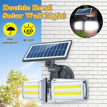 

100W LED Dual Head Solar Lamp Radar Sensor COB Wall Light Spotlight Outdoors Solar Garden Light Yard LED Lamp Waterproof IP68