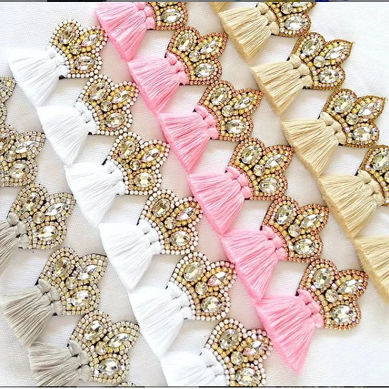 Boho Long Tassel Crystal Drop Earrings for Women