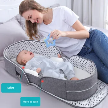 

Portable Baby Bed Travel Sun Protection Mosquito Net Infant Cribs Foldable Breathable cunas for Mummy Shoulder Bag Baby Nest Bed