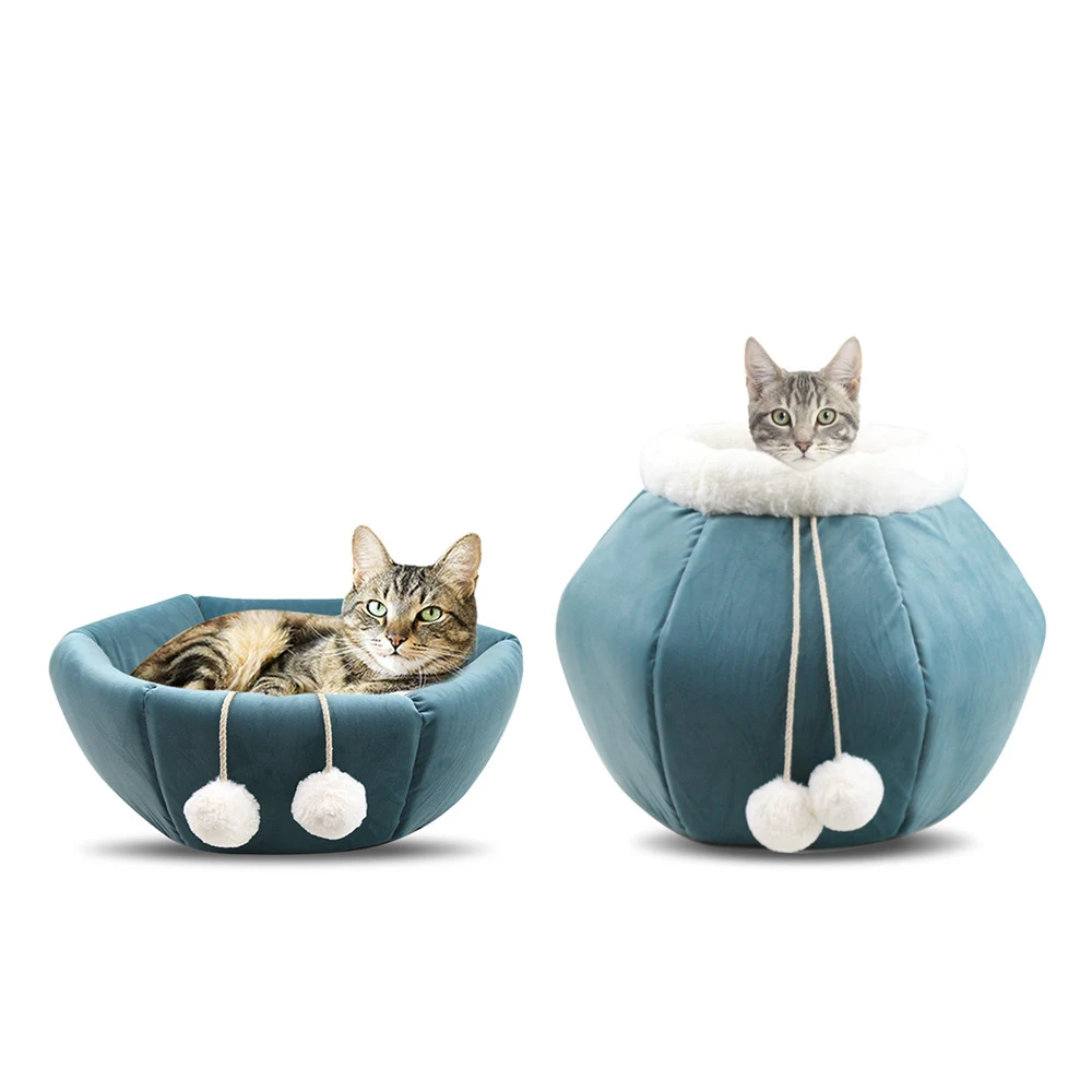 Dog Cat Bed Winter Warm Sleeping Bag Soft Pet Bed Calming Double Use Soft Foldable Sleeping Bed Animal Cave Sleeping Mat