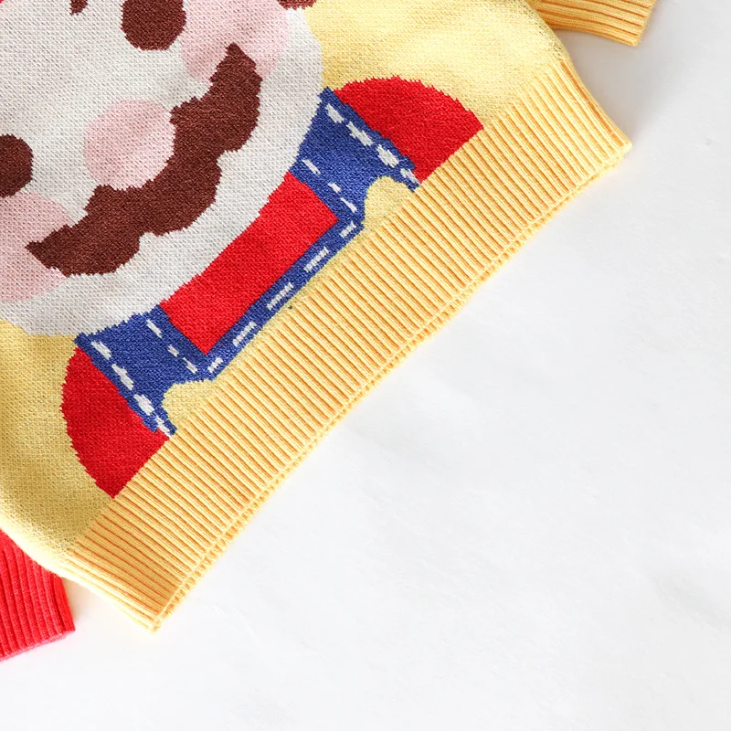 Детский свитер Super Mario Crayon, пуловер для мальчиков и девочек, базовый свитер с круглым вырезом, модная детская одежда