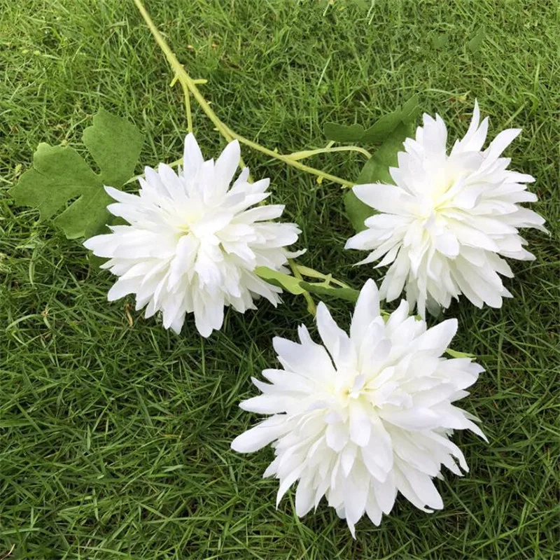 20pcs Fake Single Stem Dahlia(3 heads/piece) 23.62" Length Simulation Epiphyllum for Wedding Home Decorative Artificial Flowers