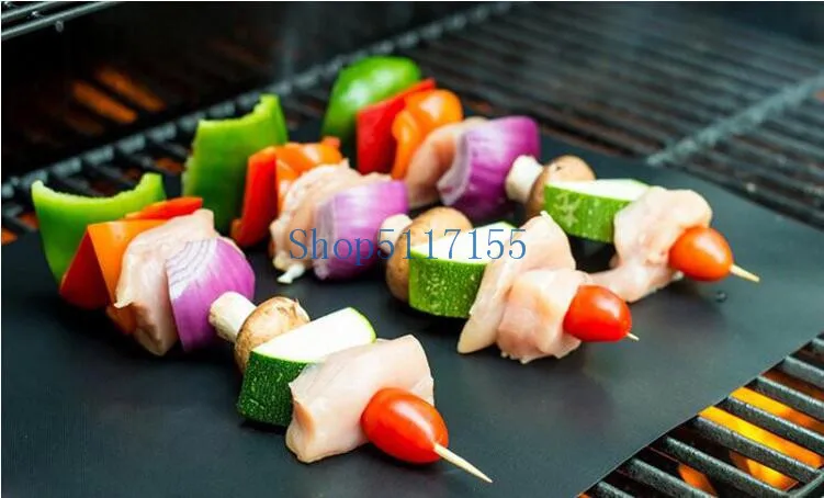 by dhl 200 pcs BBQ Grill Mats barbecue pad Reusable NON-Stick Surface Hot Plate Mat Baking Easy Clean Grilling