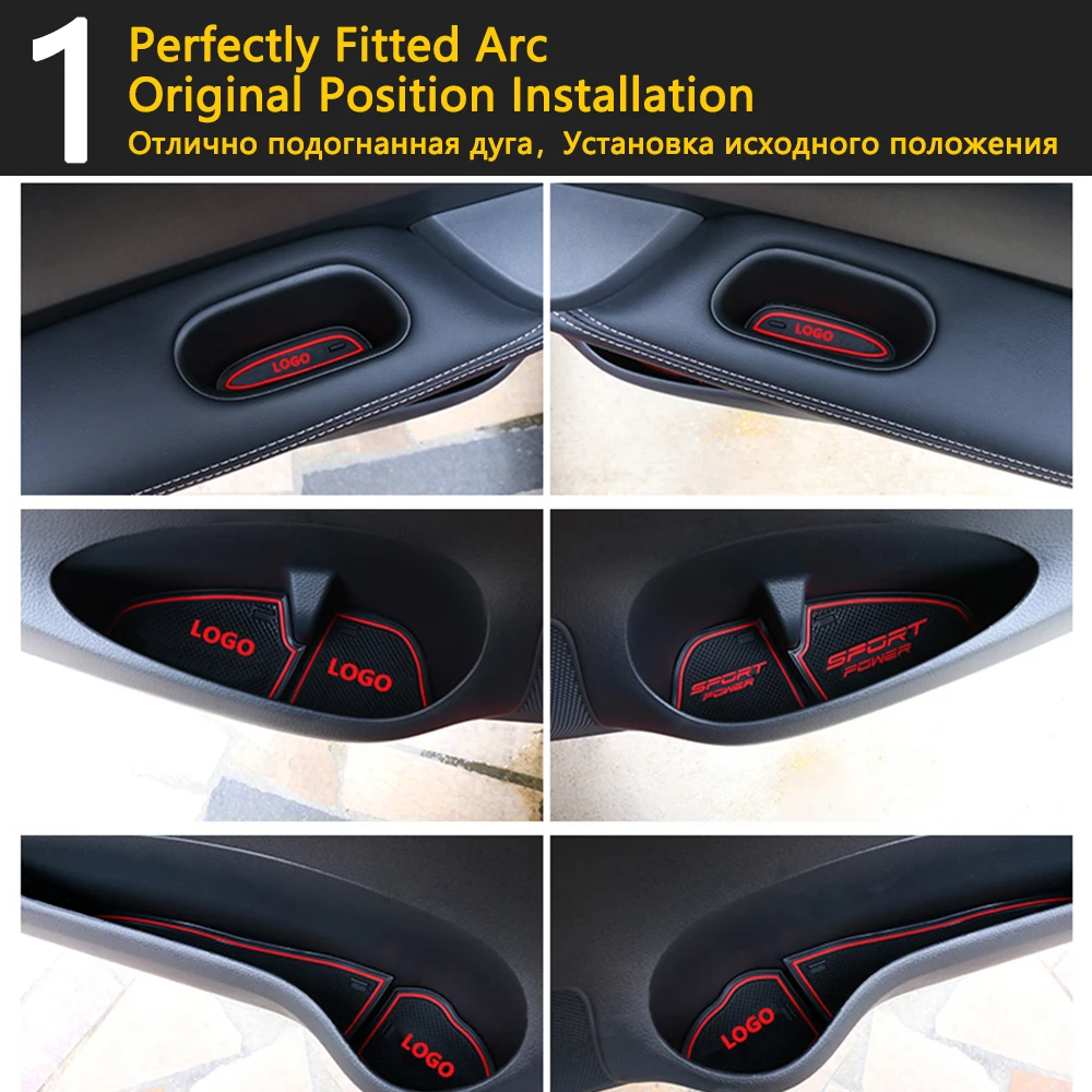 Anti-Slip Rubber Cup Cushion Door Groove Mat for MG 3 MG3 Internal 2011~2016 2012 2013 2014 2015 8Pcs Accessories mat for phone.