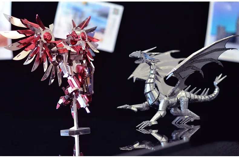 Piececool Dragon Flames Stereo Creative Decoration Metal Handmade DIY Assembled Assembly Jigsaw Puzzle Cool Model Toy