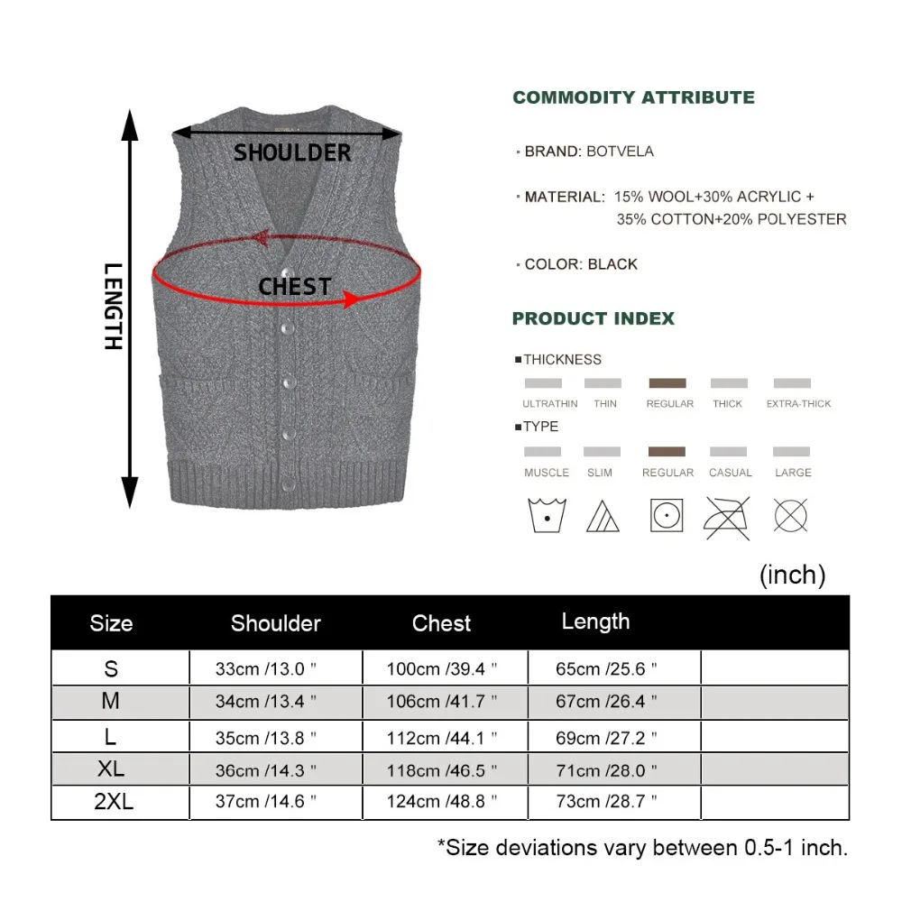 BOTVELA ребристый вязаный Повседневный свитер жилет мужской вязаный с v-образным вырезом жилет 204