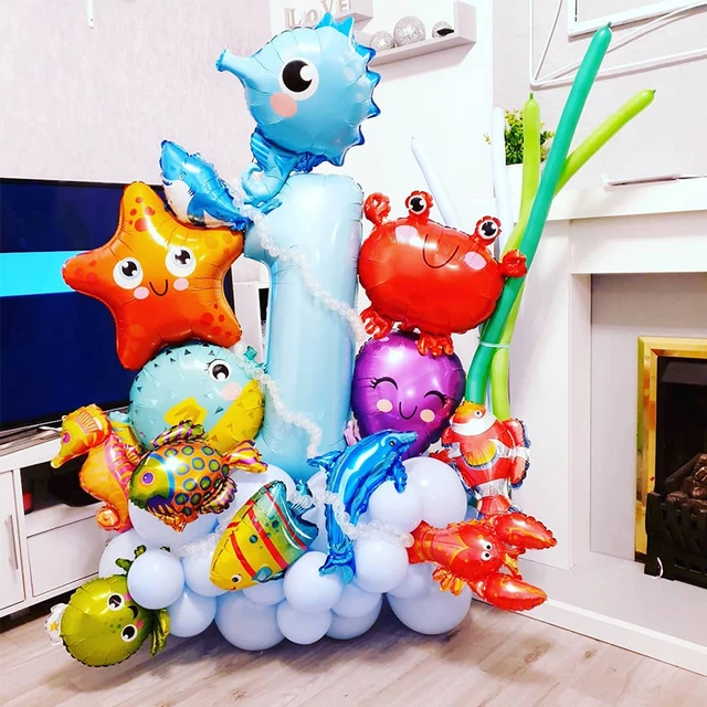 Ocean Animals Mermaid Party Decoration Under the Sea Foil Balloons