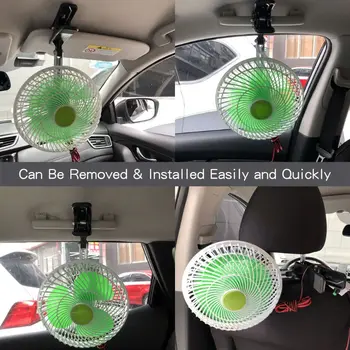 

12V SUV Car Stepless Speed Air Cooling Fan Automobile Vehicle Swing Clip Fan Y5GE
