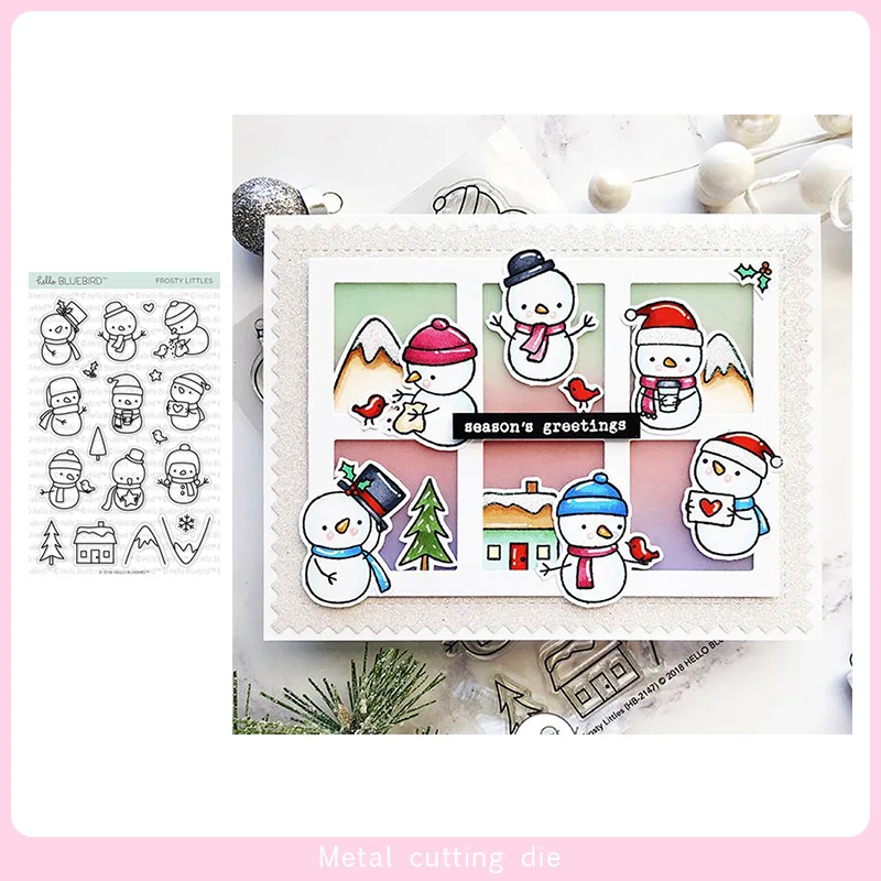 

Winter Snowman stamp and Cutting Dies for DIY Scrapbooking Photo Album Decorative Embossing Paper Card Crafts Die Cut 2019
