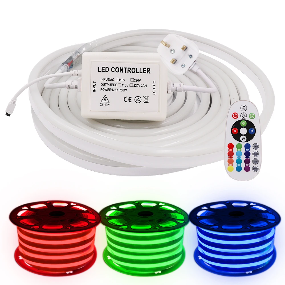 RGB неосветильник Светодиодная лента Гибкая светодиодная неоновая вывеска 220 В 5050
