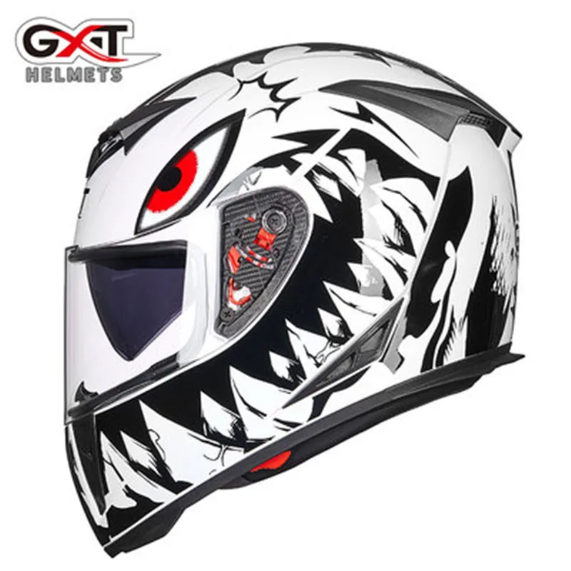 Capacete, Мото шлем GXT 158 гоночный мотоциклетный шлем анфас шлем с двойными линзами шлем для мотокросса мотоциклетный шлем - Цвет: Design 4