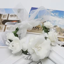 Цветочный Цветок для женщин повязка на голову Корона Ремешок Браслет Набор невесты свадьба