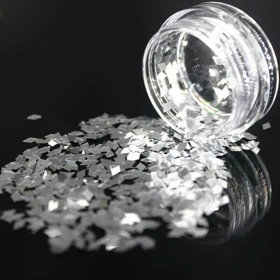 Набор гель-лаков для ногтей с серебряными ромбами 1 коробка все маникюра