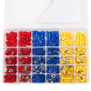 

480pcs Replacement Parts Spade Crimp Connector Flame Retardant Insulated Ring Assorted Protective Electrical Wire Terminal