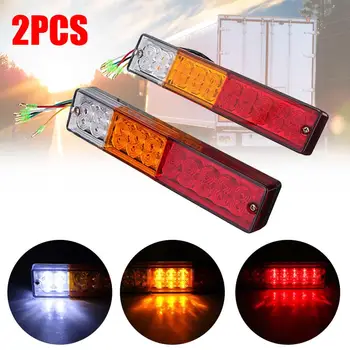 

2Pcs Truck Rear Tail Light Indicator Brake Light Reversing Lamp Car Rear Trailer Tail Light Stop Turn Signal Lamp Waterproof