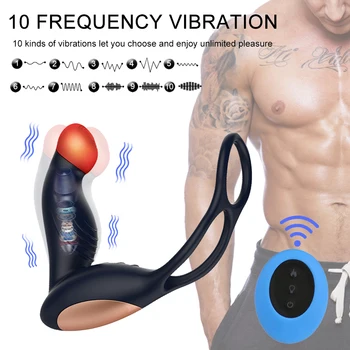 Male Prostate Massage Vibrator Anal Plug Silicone Waterproof Massager Stimulator Butt Delay Ejaculation Ring Toy For Men 2