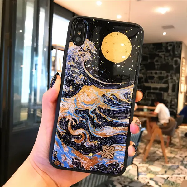 D29 Мраморный чехол для телефона с золотой фольгой для iPhone 11 Pro XS Max XR X 7 8 6 6s Plus, мягкий силиконовый чехол с блестками для iPhone X - Цвет: D29