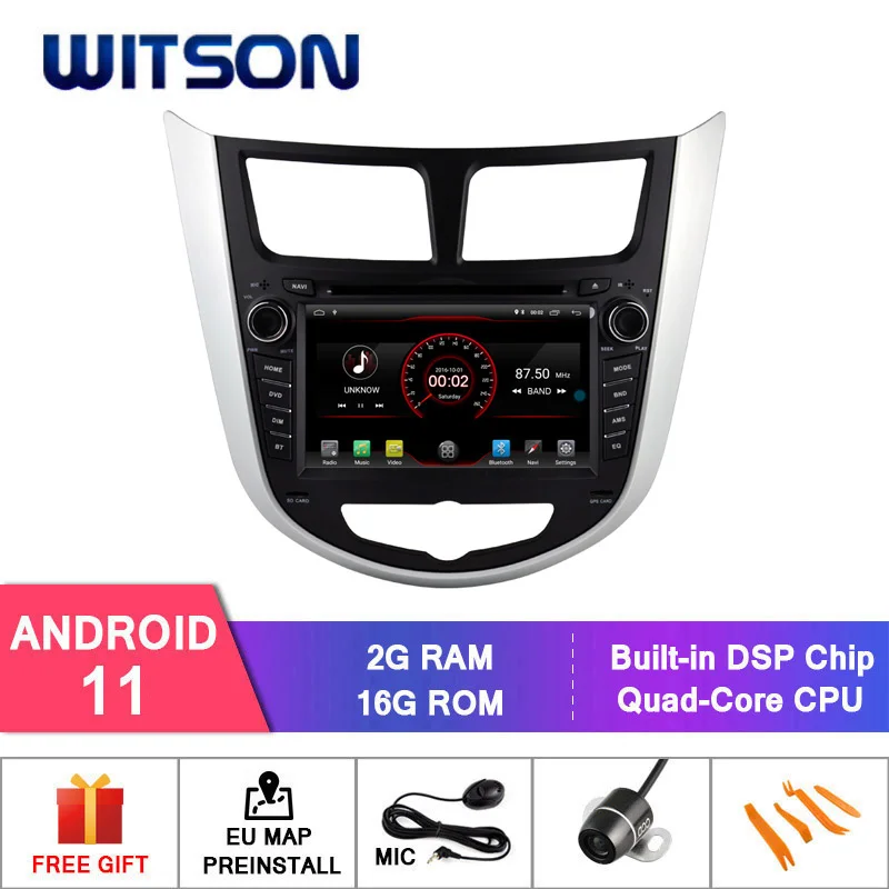 Автомобильный радиоприемник WITSON на Android 11 для HYUNDAI VERNA SOLARIS ACCENT 2010 2012 автомобильный