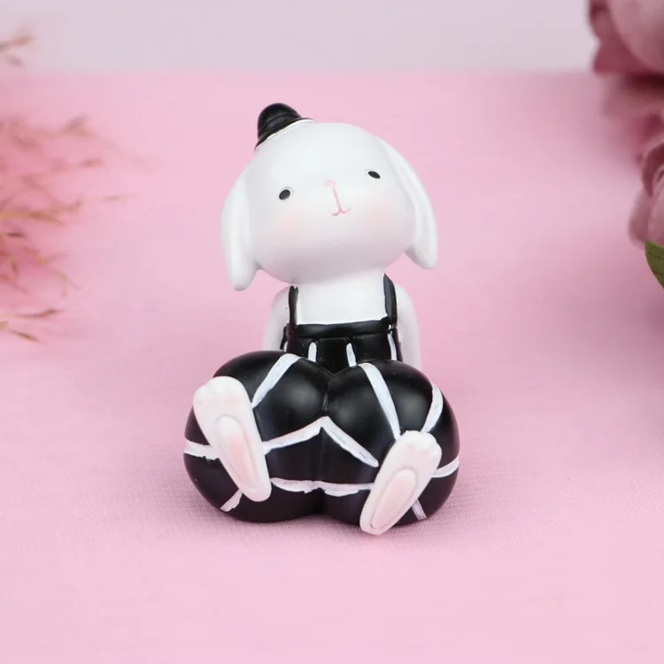 Kawaii с милым кроликом; сказочный сад, миниатюра фигурки моды стол служебный автомобиль аксессуары для украшения дома, рождественский подарок для девочек