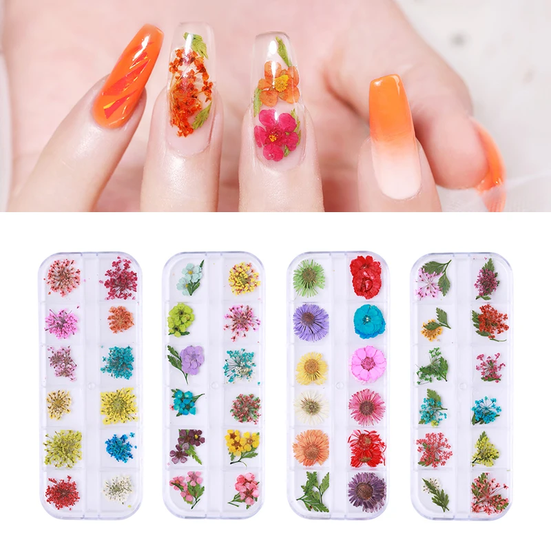

Mixed Dried Flowers Nail Decoration Preserved Flower DIY Lovely Nail Stickers Nail Art Decorations Flowers Home Decoration