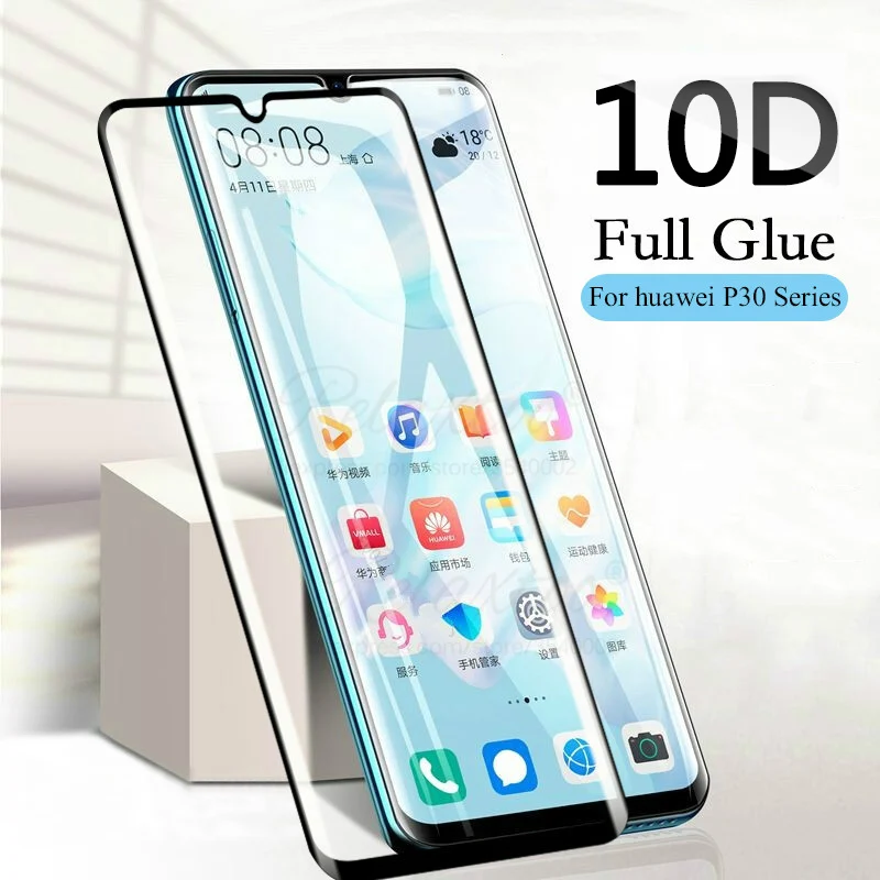 

10D Curved Tempered Glass For Huawei P30 pro Lite light Screen Protector For Huawei huavei p 30 p30lite p30pro Protection Glass