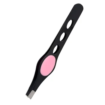 

HOT 1pc Three Hole Eyebrow Tweezer Bevel Eyebrow Trimming And Pulling Eyebrow Clip With Rubber Pads- MKXJ
