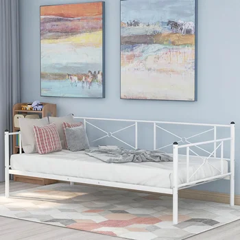 

Sofa Bed Modern Single Platform Beds Metal Daybed Frame With Steel Slats Bedroom Furniture