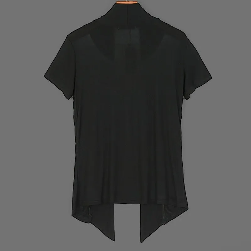 Summer Faux Two Piece Short Sleeve T-Shirts Men Fashion Korean Cardigan Thin Jacket 2020 New O-Neck High Quality Hip Hop Clothes | Мужская