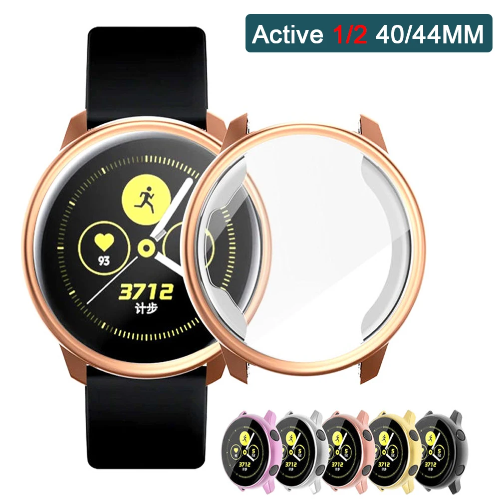 Protector de pantalla funda para Samsung Galaxy watch active 2 44mm 40mm funda blanda de TPU para paragolpes reloj Active2 accesorios 44